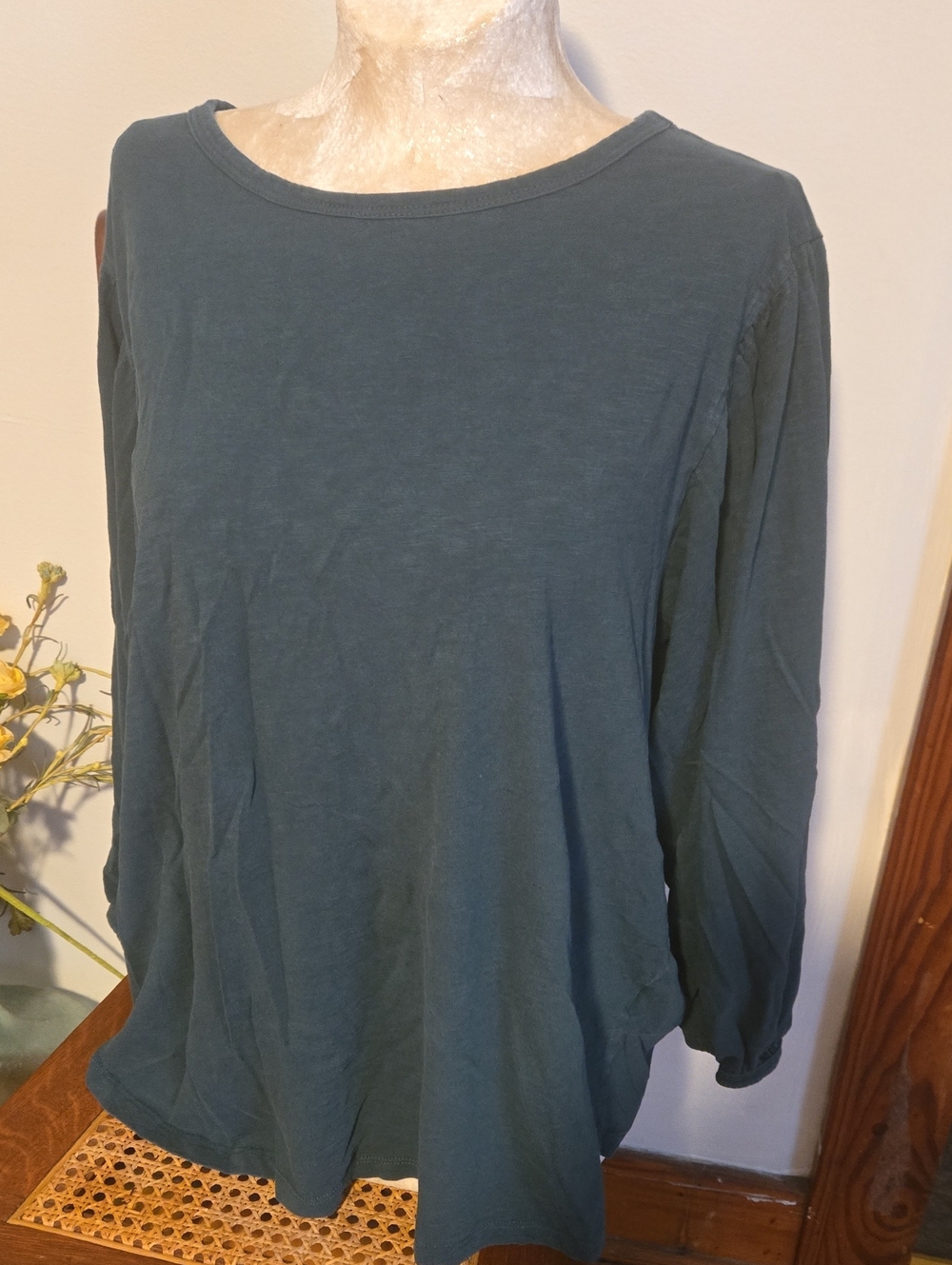 Rafaella Scoop Neck Top in Teal Green Size 2x
